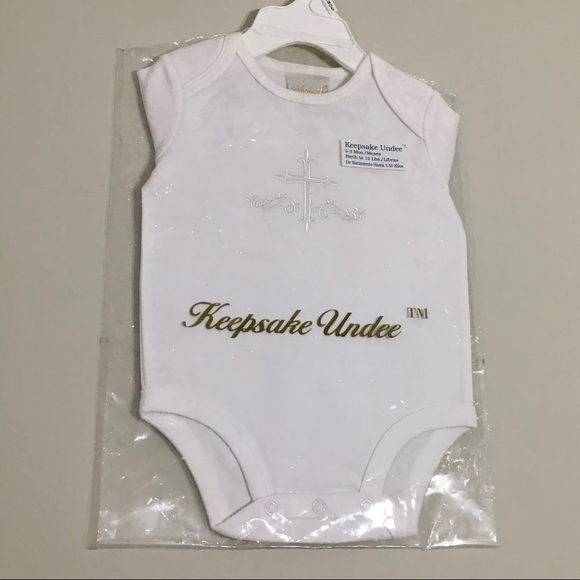 Baptism One-Piece T-Shirt White With Cross Embroidery Unisex 0-3M New In Package - Picture 3 of 5